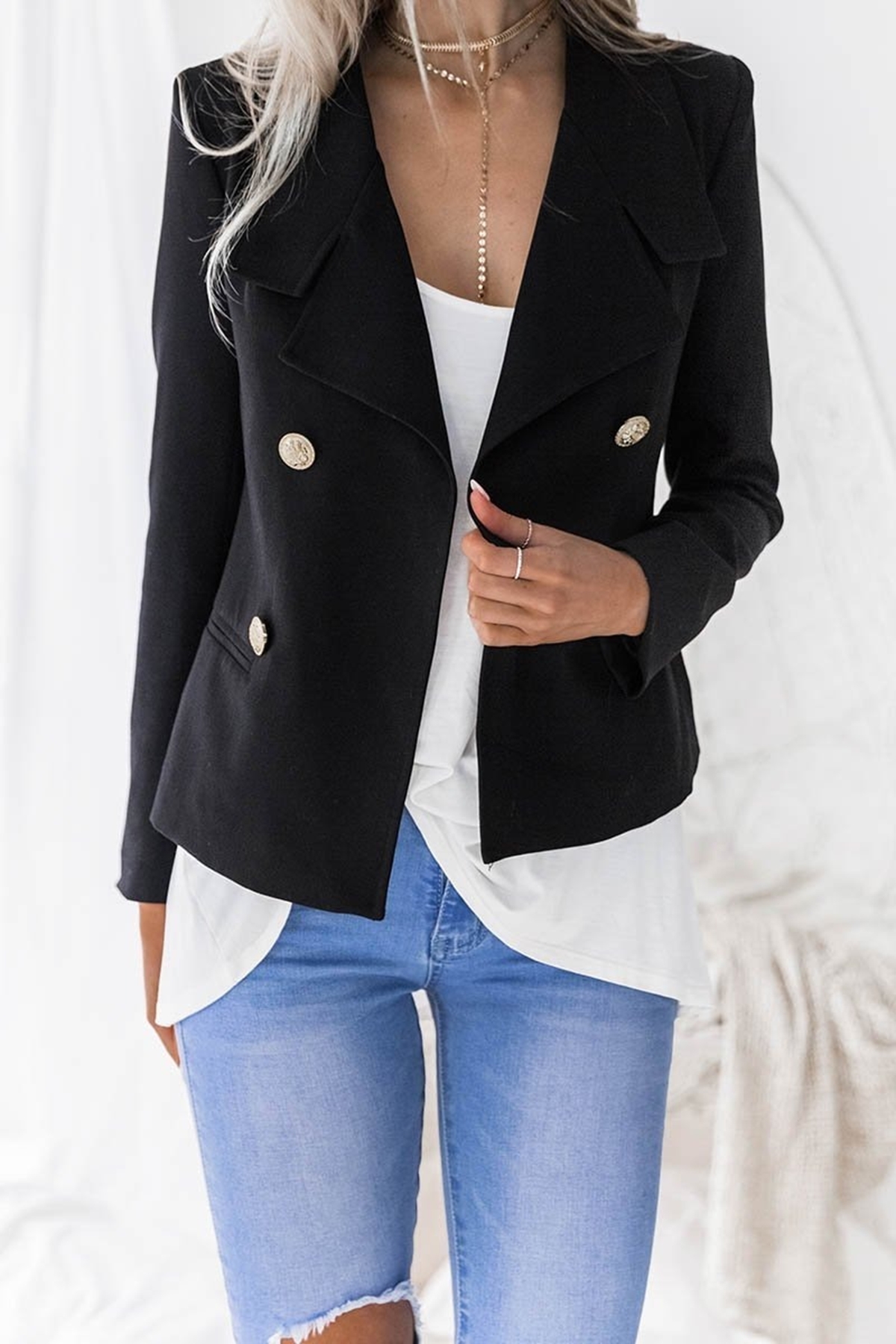 What should be considered when sewing the Blazer Jacket Button ?